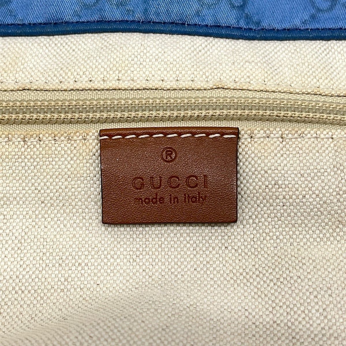 GUCCI(グッチ) トートバッグ GG柄 282439 ブルー×ブラウン レザー 