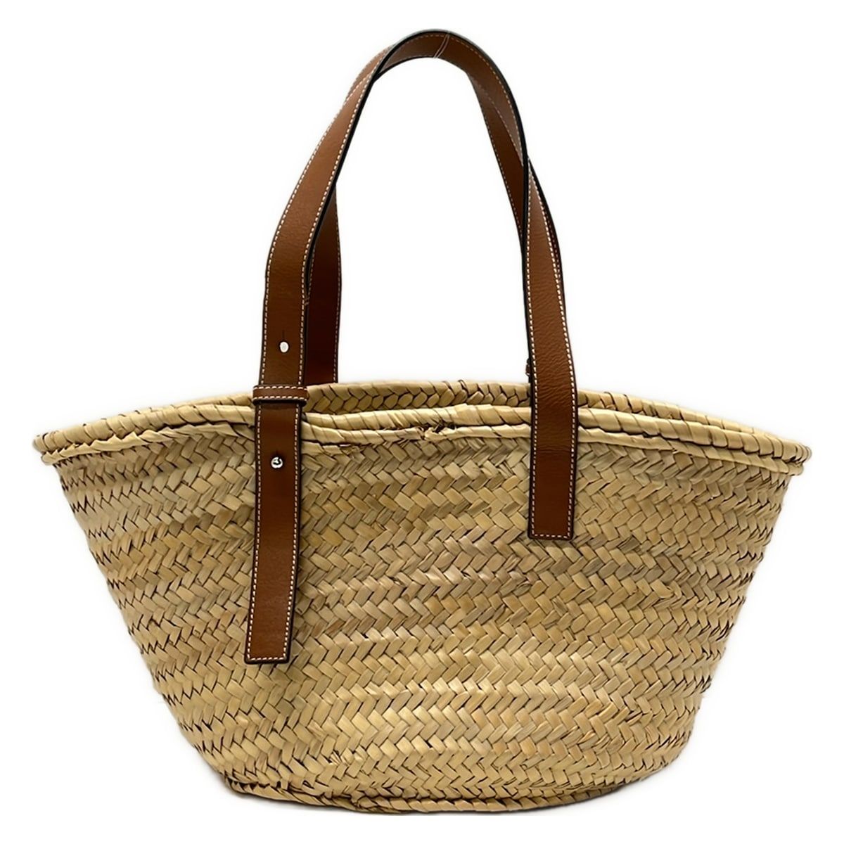 LOEWE(ロエベ) トートバッグ美品 - ベージュ×ブラウン かごバッグ 
