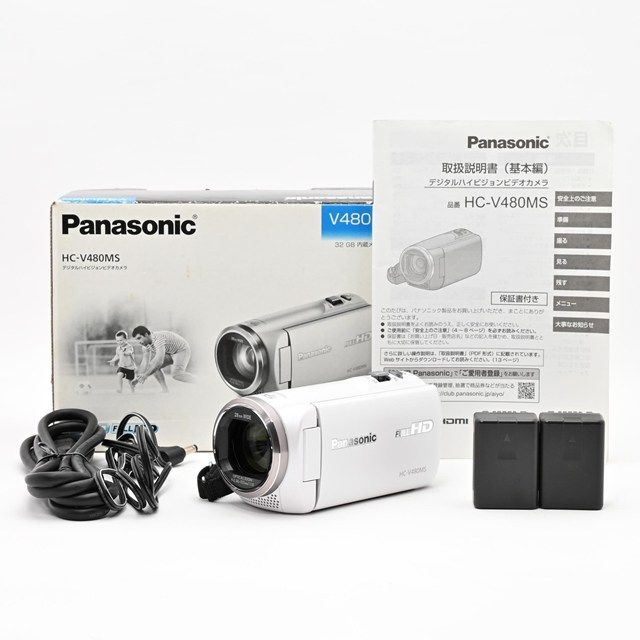 ＜美品＞ Panasonic HC-V480MS-W ホワイト｜HDビデオカメラ｜動作良好｜外観非常に綺麗｜光学良好｜元箱付き｜安心して使える高コンディション 22,882円