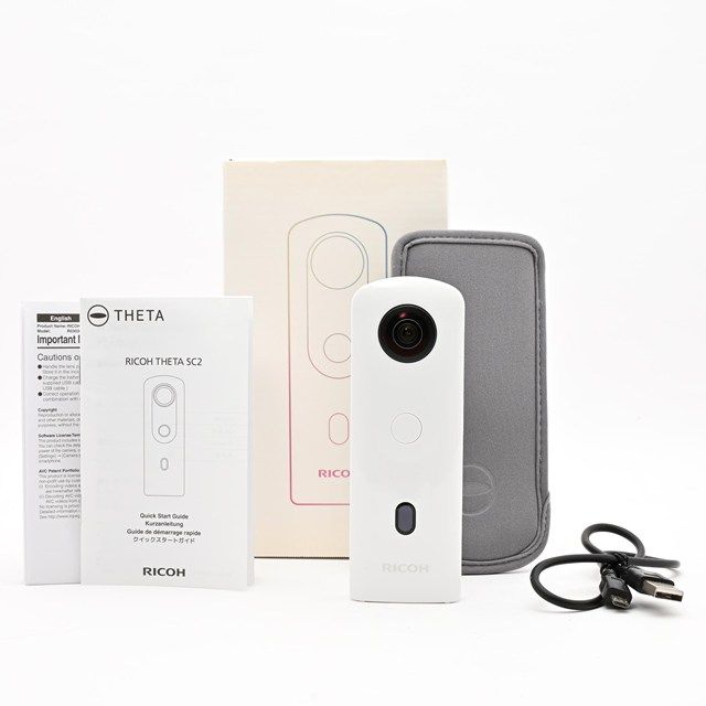 <美品> RICOH THETA SC2 WHITE ホワイト|360度全天球カメラ|動作良好|外観非常に綺麗|レンズ面良好|光学良好|安心して使える高コンディション