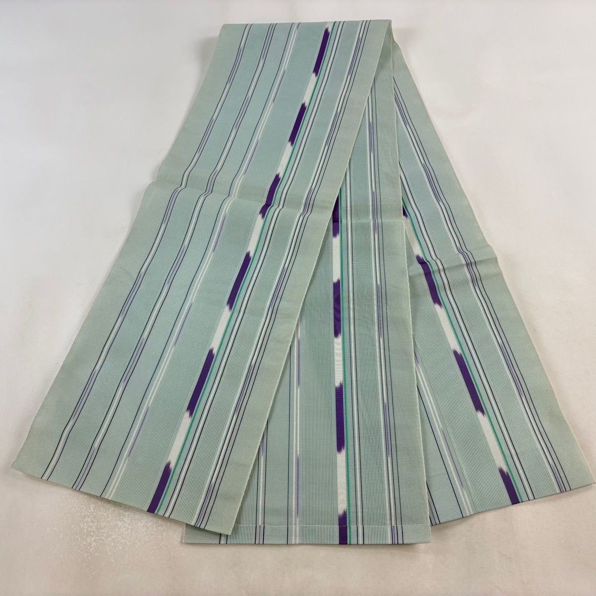 名古屋帯 秀品 夏帯 八寸名古屋帯 縞 水色 正絹 【中古】 - メルカリ