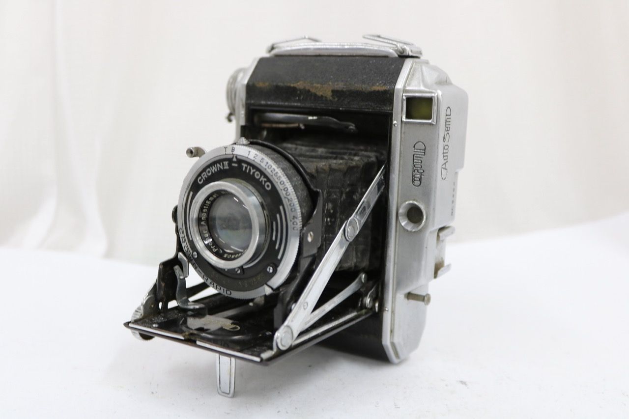 【訳あり品】 ミノルタ Minolta auto semi 75mm F3.5 蛇腹カメラ e11504