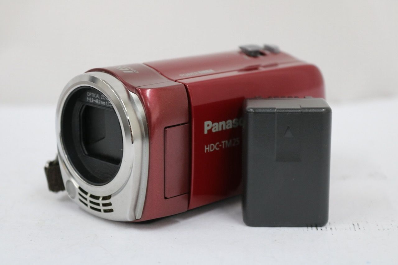 【返品保証】 パナソニック Panasonic HDC-TM25 レッド 16.8X バッテリー付き ビデオカメラ e11599
