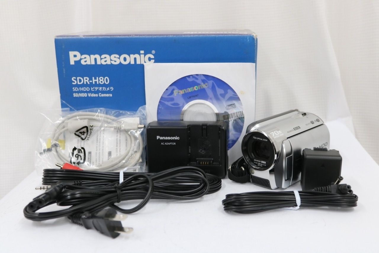 【返品保証】 【元箱付き】パナソニック Panasonic SDR-H80 70x 付属品多数 ビデオカメラ e11628
