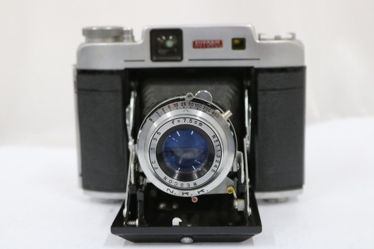 【返品保証】 ウェスターシックス WESTER SIX NKK WESCON F.C. 7.5cm F3.5 蛇腹カメラ e11623