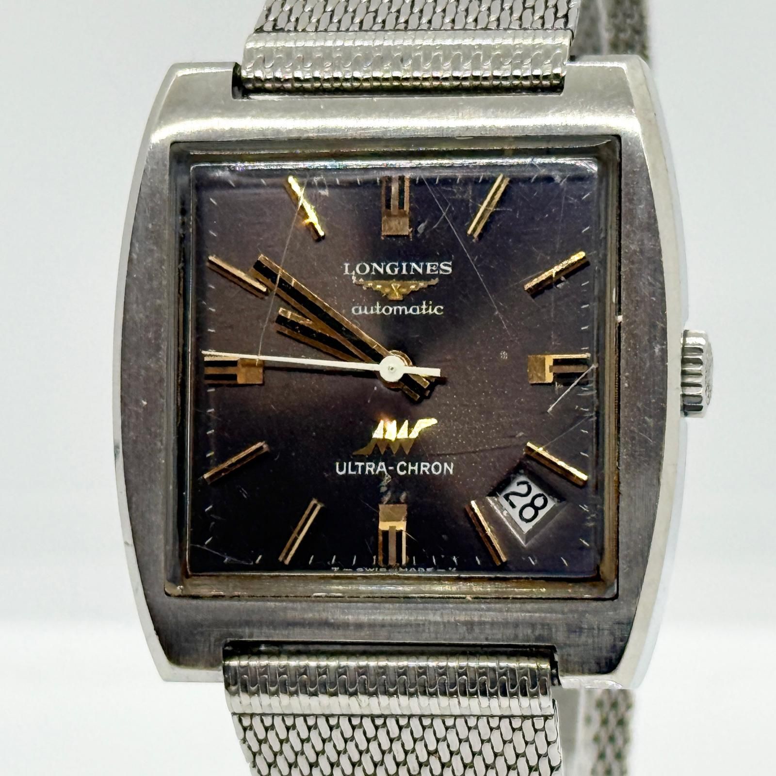 本物保証，SALE LONGINES ロンジン ウルトラクロン ブラウン AT メンズ 