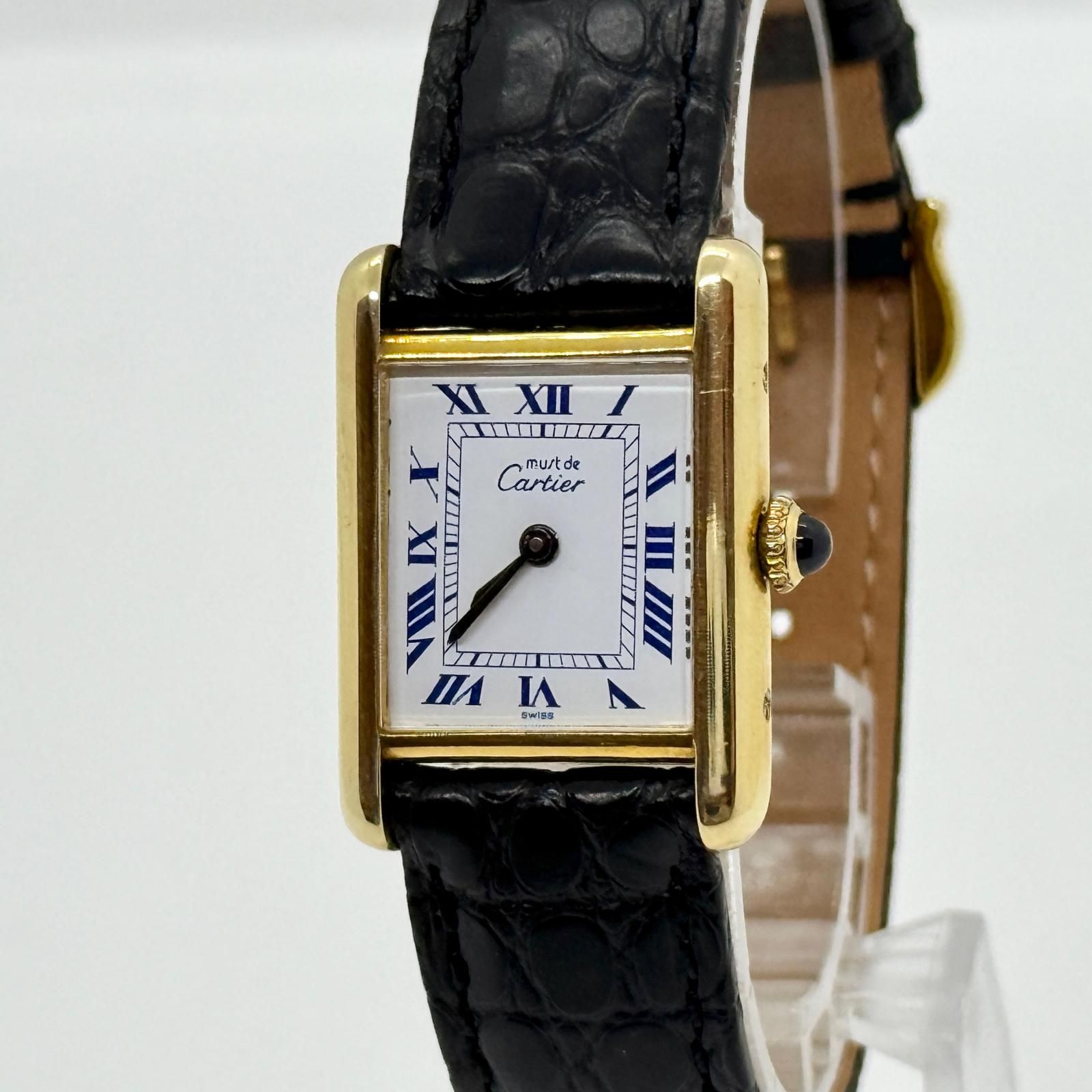 CARTIER カルティエ マストタンクSM ホワイト 手巻き レディース 腕時計 稼働品