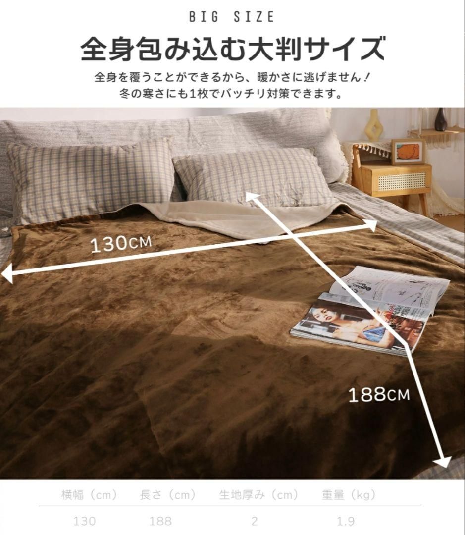 電気毛布 省エネ 188×130cm フランネル 12時間タイマー 9段階温度