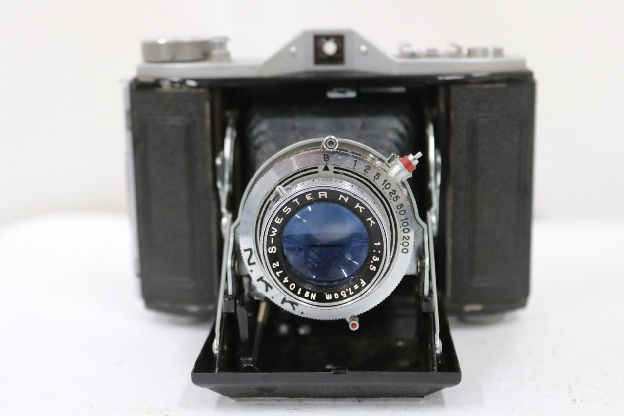 【訳あり品】 WESTER SIX nkk S-WESTER NKK 7.5cm F3.5 蛇腹カメラ e11825