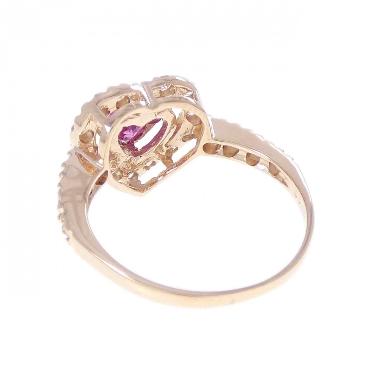 K14PG ハート ルビー リング 0.56CT - メルカリ
