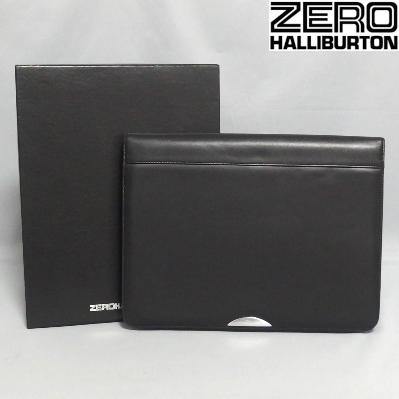美品★ZERO HALLIBURTION レザー ノートパッドケース ブックカバー ブックホルダー 黒 ゼロハリバートン★ の商品写真