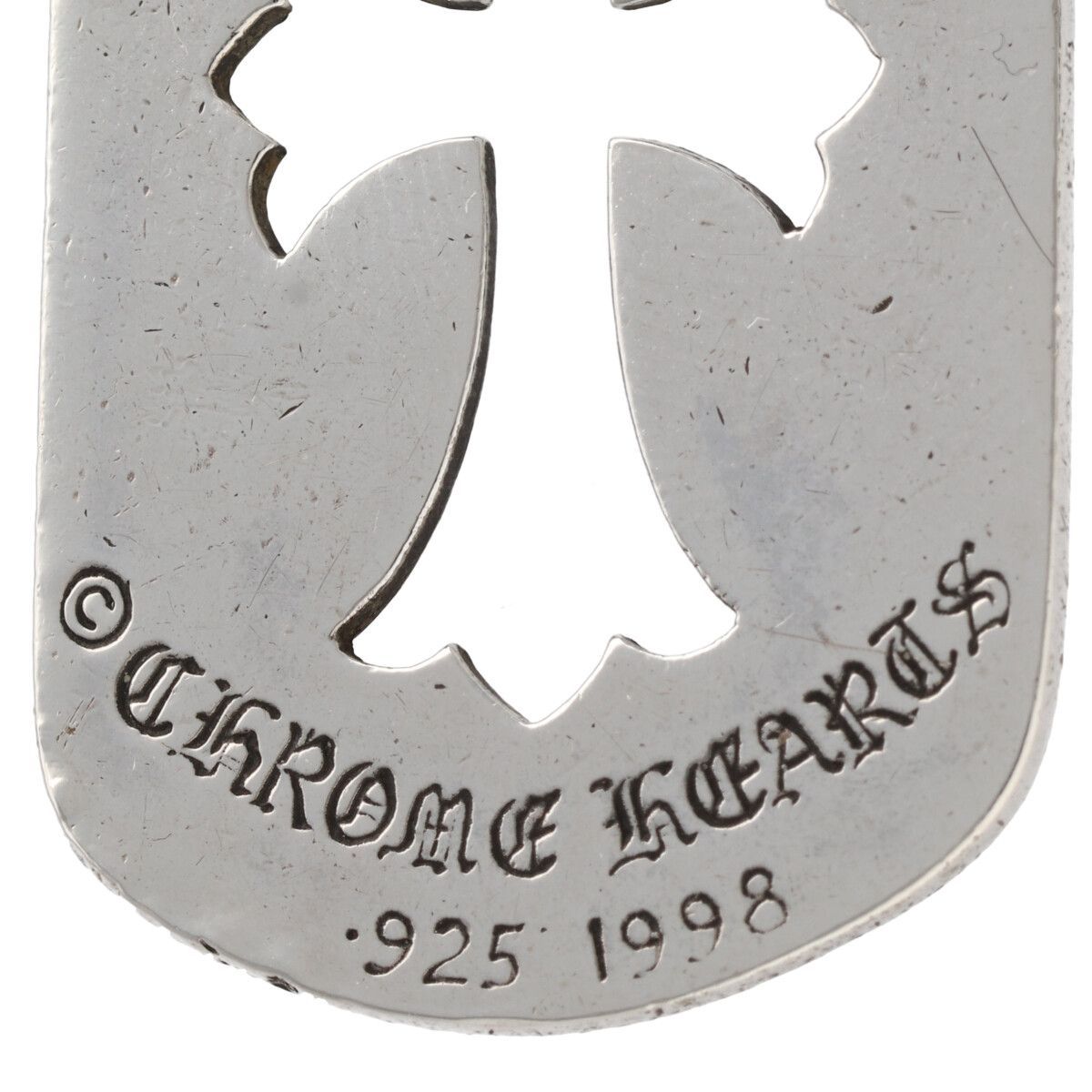 中古】 CHROME HEARTS クロムハーツ カットアウトクロス ドッグタグ 