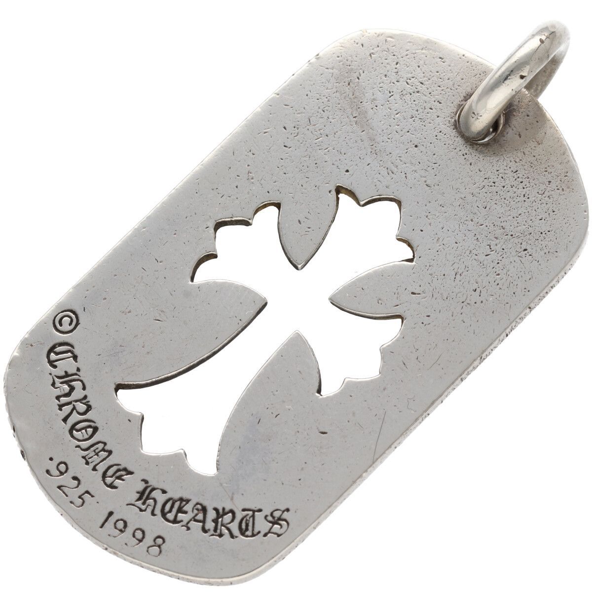 中古】 CHROME HEARTS クロムハーツ カットアウトクロス ドッグタグ 