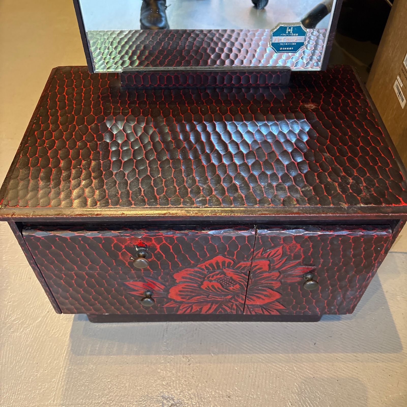 東あずま店 併売品】 鎌倉彫 姿見 ミラー スタンドミラー Miller 鏡台