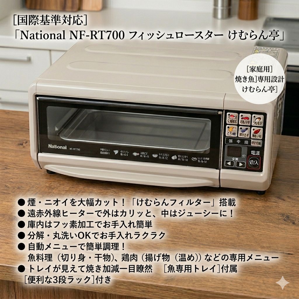 未使用 National NF-RT700 フィッシュロースター けむらん亭 家庭用 焼き魚ロースター 説明書付
