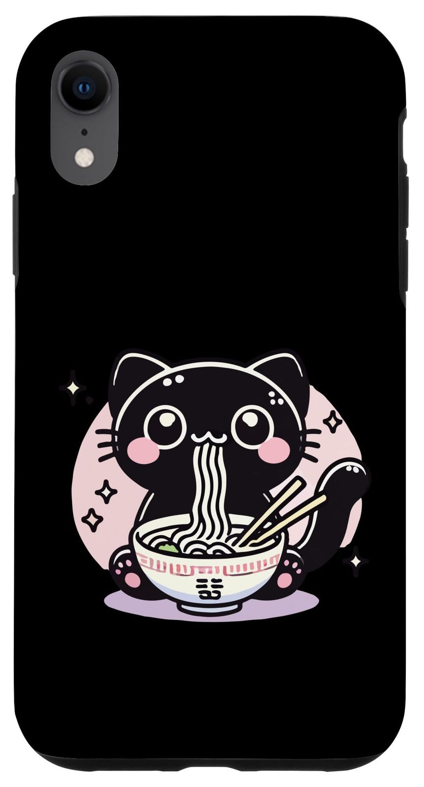 かわいいアニメ猫がラーメンを食べるかわいい日本の麺 スマホケース iPhone XR 用 の商品写真