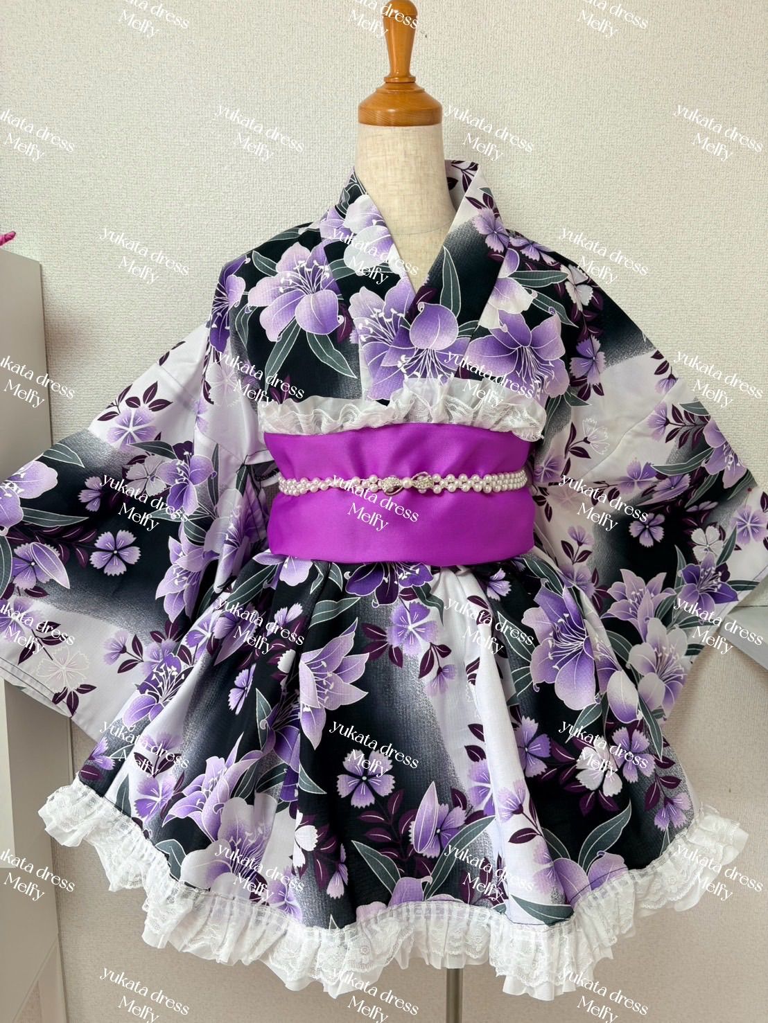 ??大人　浴衣ドレス　ギャル　【帯付き】 7,700円