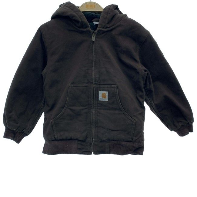 【中古】　Carhartt　アクティブジャケット　フード　フルジップ　無地　ダック地　ワンポイント　アメカジ　キッズ　古着　/5498