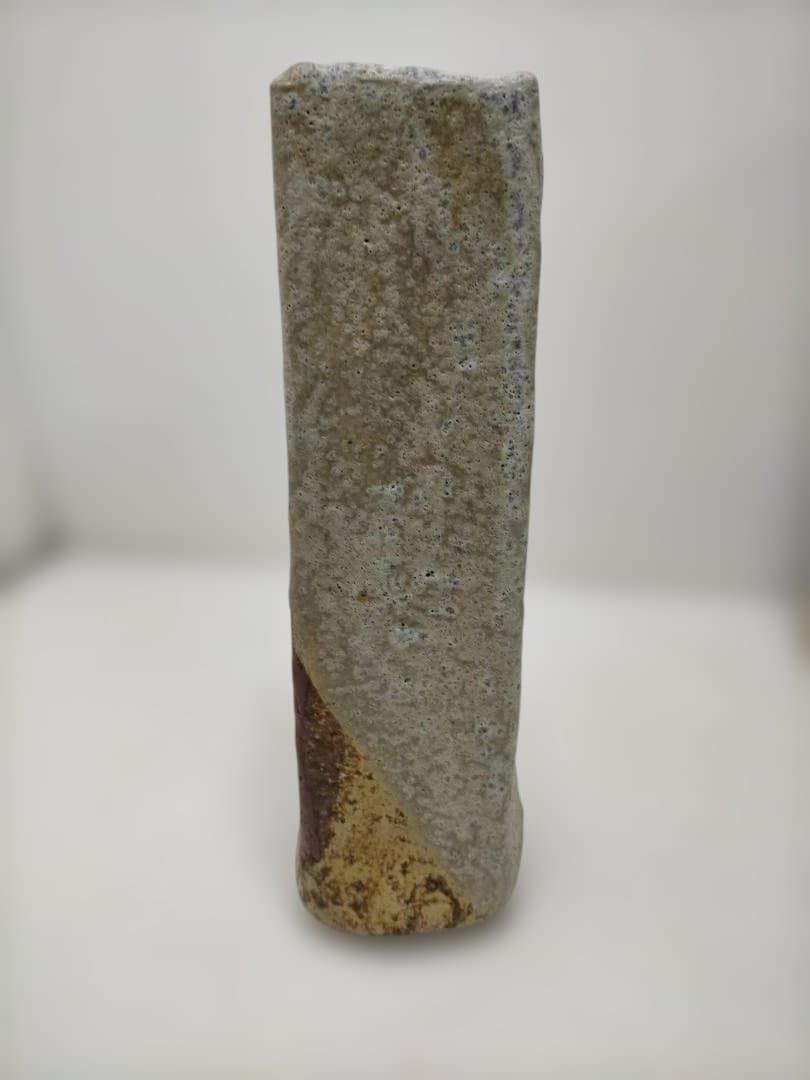 送料無料】淡青彩 花瓶 和弘 作 共箱付 花入 花器 陶器 焼物 陶芸 民藝