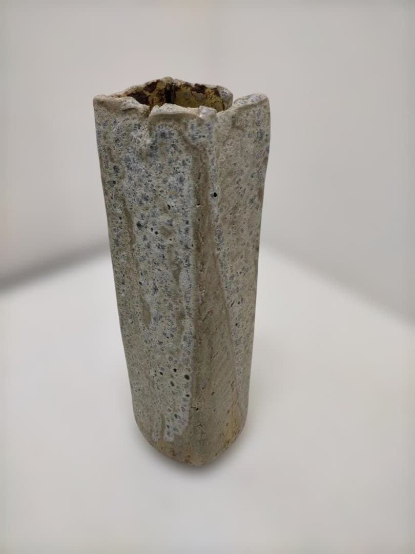 送料無料】淡青彩 花瓶 和弘 作 共箱付 花入 花器 陶器 焼物 陶芸 民藝 