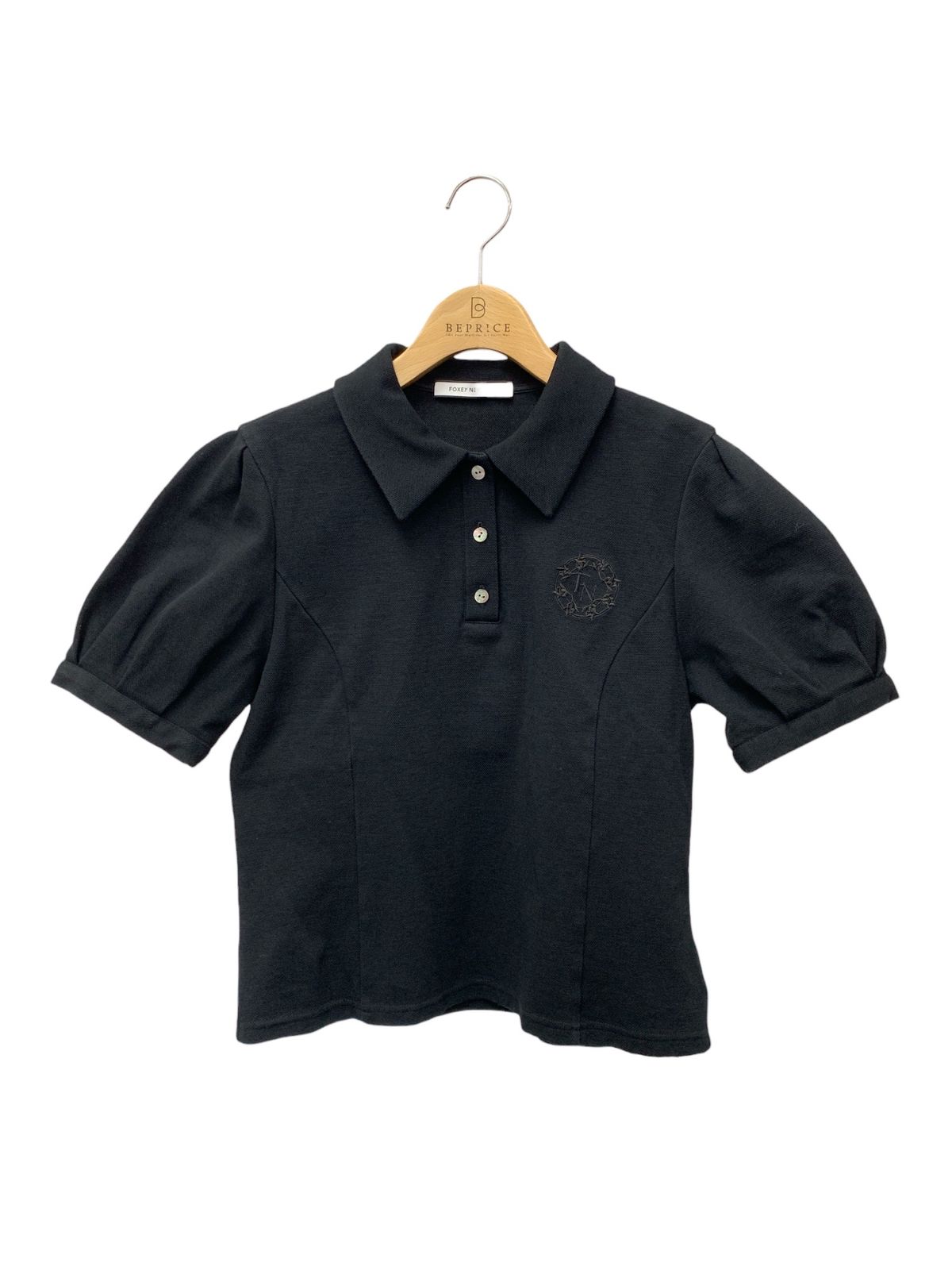 フォクシーニューヨーク Blouse Marea 43741 ポロシャツ 40 ブラック ITEFWVOA7QYW
