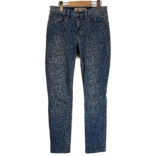 【中古】 MARC BY MARC JACOBS スキニーパンツ デニムパンツ Gパン ジップフライ ローライズ 総柄 レオパード ヒョウ柄 古着 /2496