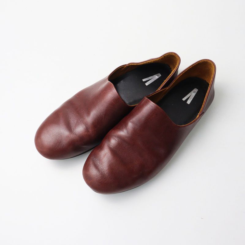 アウッタ AUTTAA レザーフラットスリッポンシューズ 36/23cm アカチャ系┃ぺたんこ 革靴 【2400014958379】