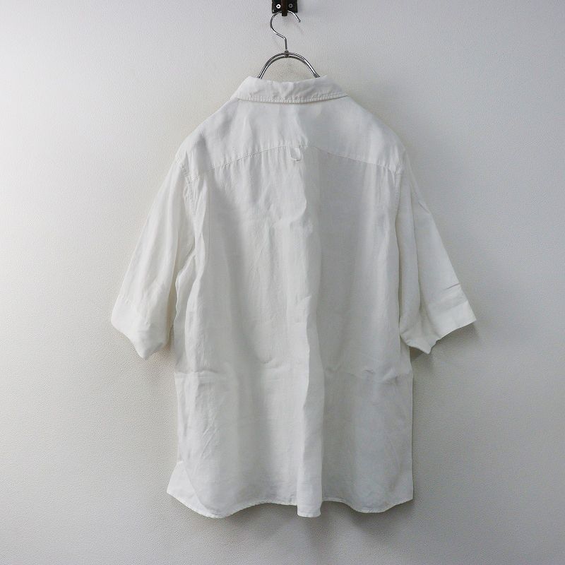 マーガレットハウエル ボートネック 半袖 プルオーバー 白 II マーガレット・ハウエル MARGARET HOWELL FINE COTTON POPLIN （WHITE