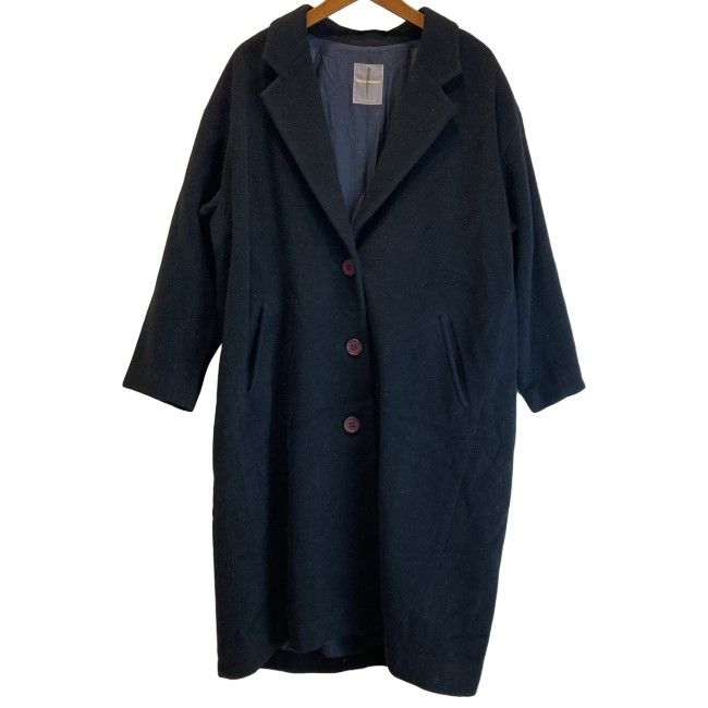 【中古】　ISSEY MIYAKE　チェスターコート　80s vintage　80年代　OLD　筆タグ　混色　無地　シングルボタン　日本製　ドメスティック　古着　/2497