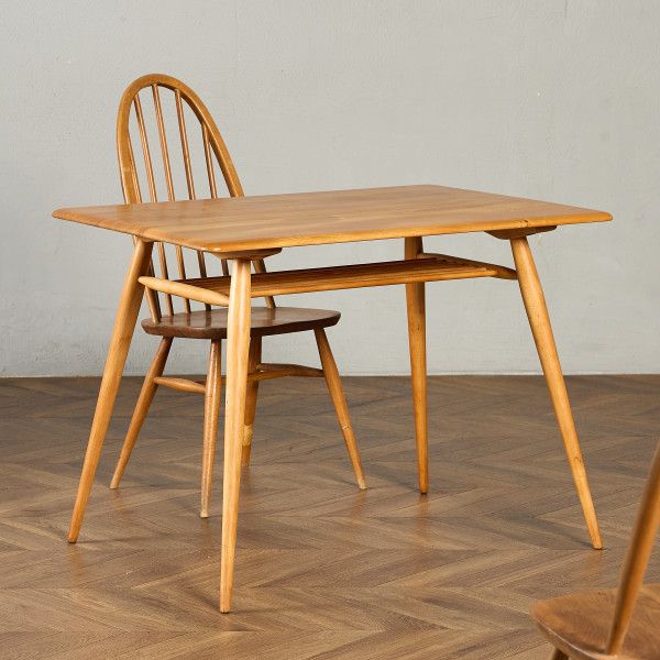 テーブル イギリス エルム アーコール ERCOL ブレックファストテーブル (393) 超レア Ercol ブレックファスト ラック 付き 無垢材 ダイニング 英国 ヴィンテージ 木製 #98374