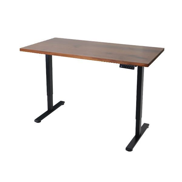 昇降デスク 電動 エコノミーモデル PSE適合 120cm 1200mm 高級 木製 天板 グロス加工 耐荷重約70kg(脚部) スタンディングデスク 9fhg(天板(120cm×ブラックウォールナット×ストレートエッジ＋アクリルパネル), 脚(ブラック))