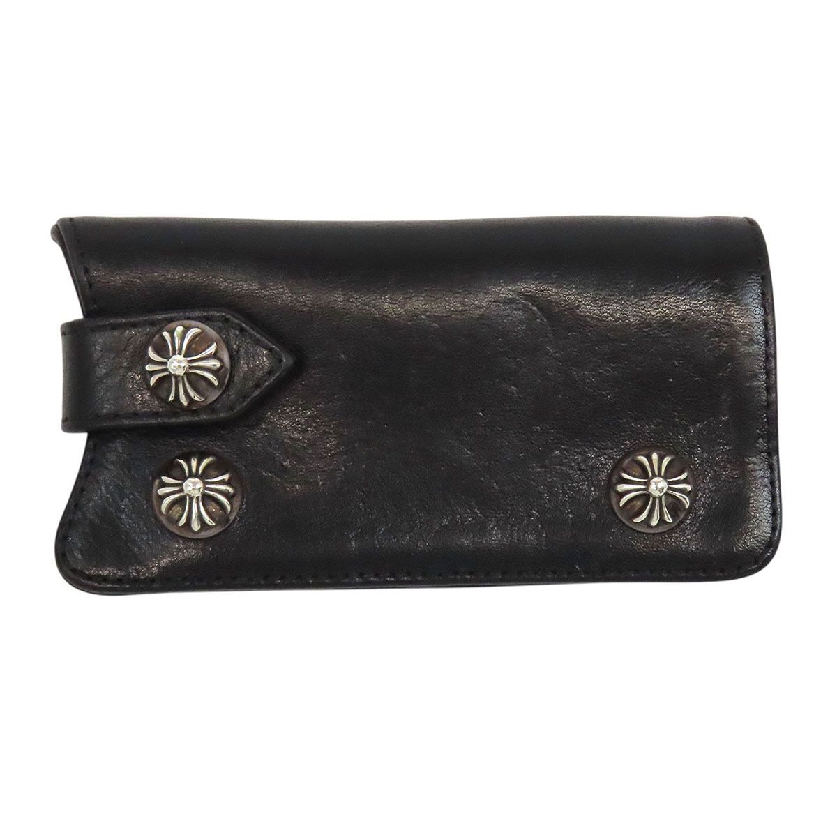 クロムハーツ クロスボール ボタン レザー キーケース レザー シルバー ユニセックス CHROME HEARTS【中古】 【アパレル・小物】