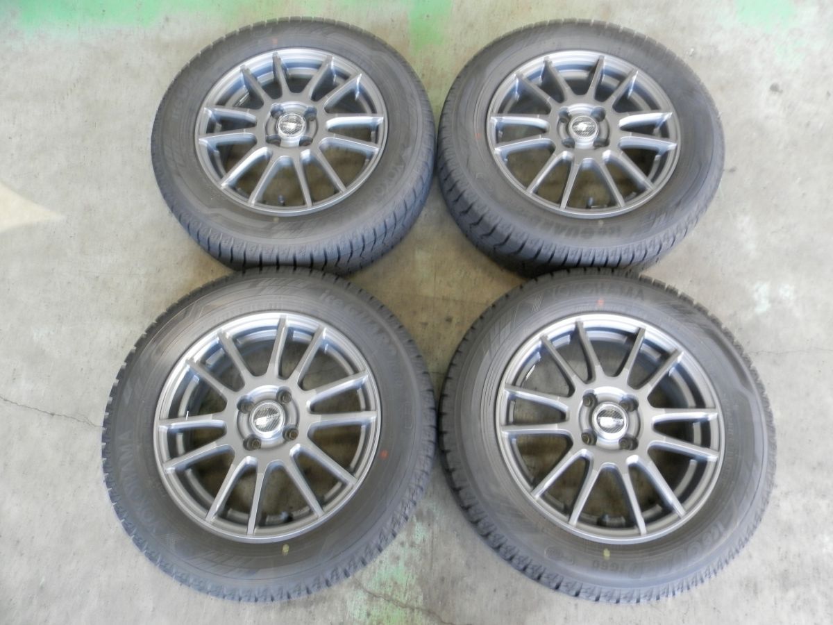 ノート SCHNEIDER 15インチ 社外アルミホイール付スタッドレスタイヤ 4本SET 185/65R15 2022年製 5.5J +42 4H 100 67φ
