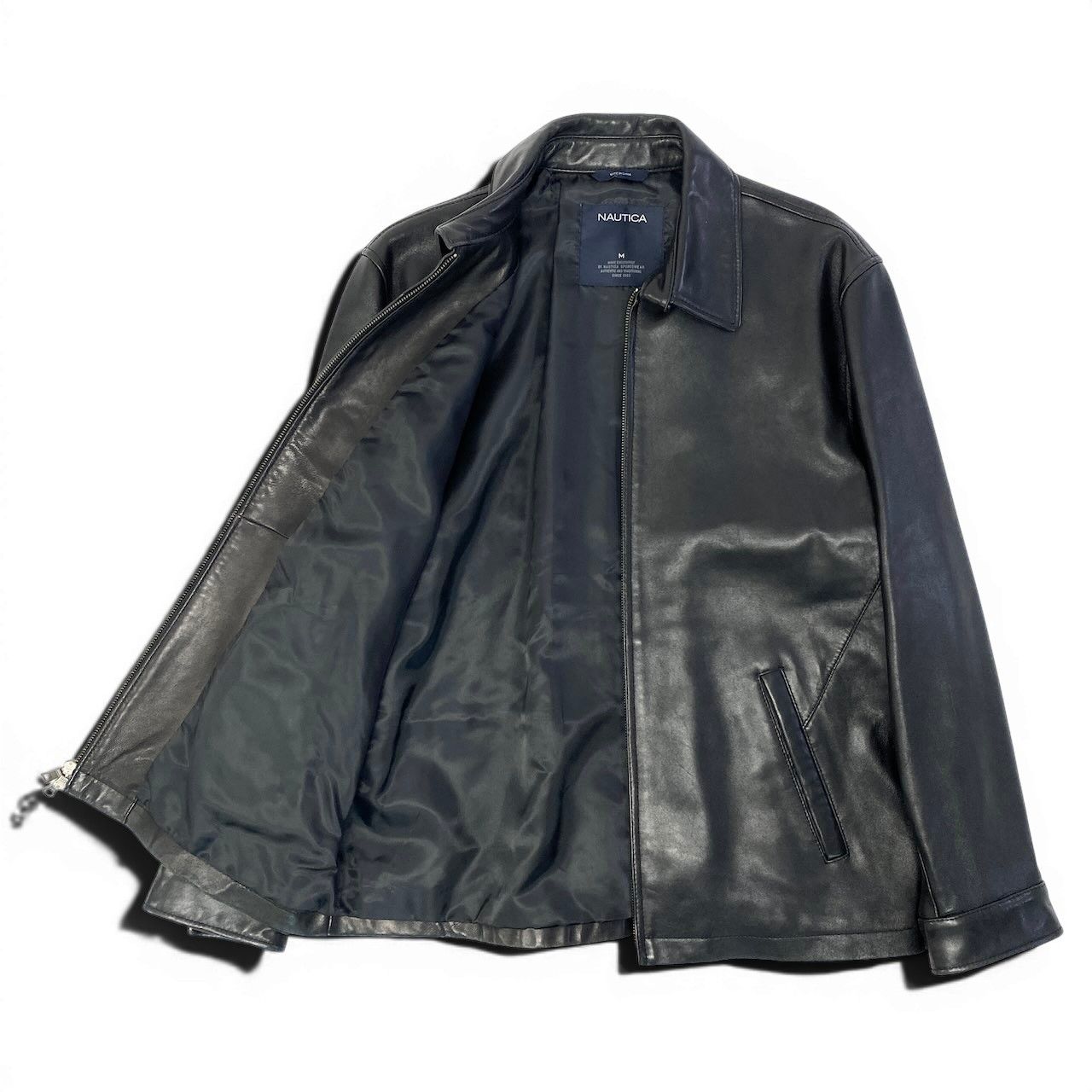 26e11 《美品》 NAUTICA ノーティカ レザージャケット サイズM / L相当 
