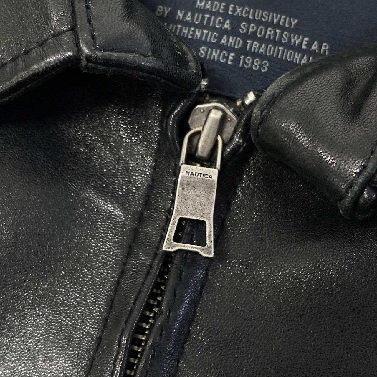26e11 《美品》 NAUTICA ノーティカ レザージャケット サイズM / L相当 
