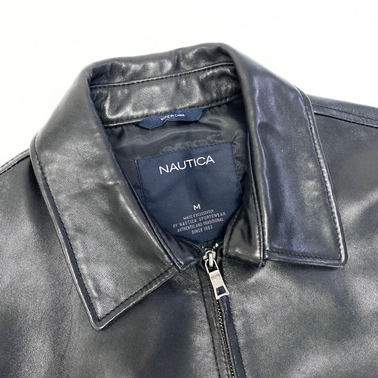 26e11 《美品》 NAUTICA ノーティカ レザージャケット サイズM / L相当 
