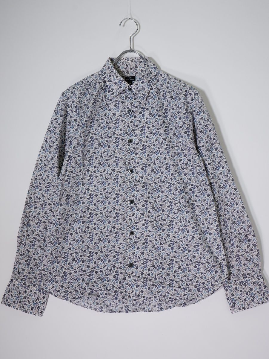 PS Paul Smithピーエス ポールスミス 日本製 花柄フラワーフローラル総柄コットン長袖シャツ【M】【MSHA81801】
