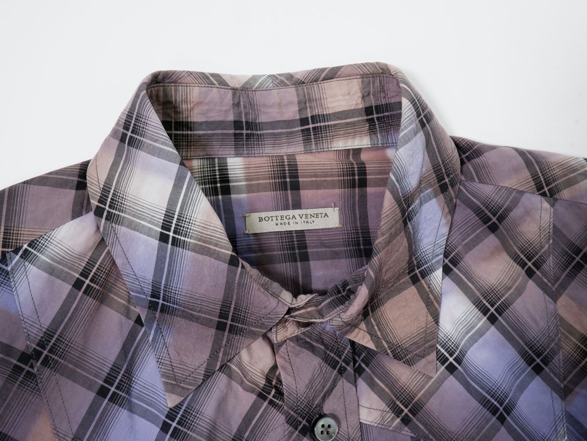 BOTTEGA VENETAボッテガヴェネタ イタリア製 チェックコットンウエスタンシャツ 国内正規品【48】【MSHA81616】 BOTTEGA VENETAボッテガヴェネタ イタリア製 チェックコットンウエスタンシャツ 国内正規品【48】【MSHA81616】