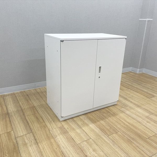 両開き書庫 シンライン500 スチールキャビネット オフィス家具 天板付 W900 H970 イトーキ ホワイト