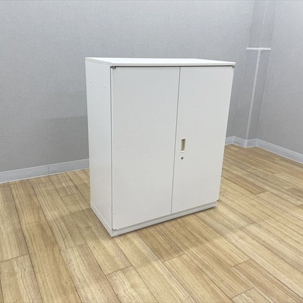 両開き書庫 シンライン 天板付 スチールキャビネット オフィス W900 H1120 イトーキ ホワイト