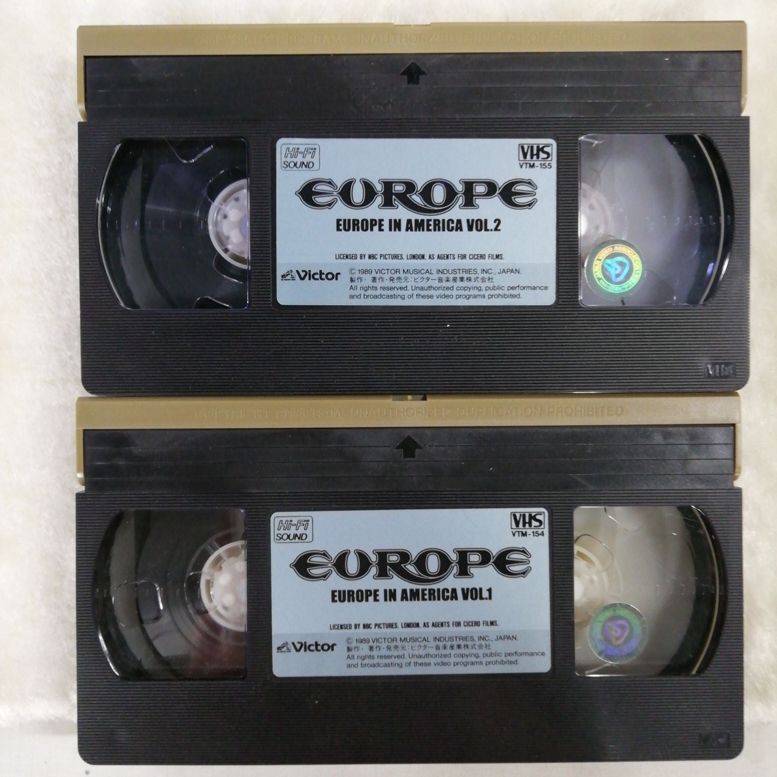 EUROPE ヨーロッパインアメリカ　２本　vhs ビデオテープ ヨーロッパ Europe（ヨーロッパ）希少 貴重ライブ ビデオ すべて日本版