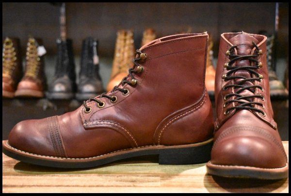 【8D 良品 18年】レッドウィング 8119 アイアンレンジャー オックスブラッドメサ キャップトゥ アイアンレンジ ブーツ redwing HOPESMORE【GE113】