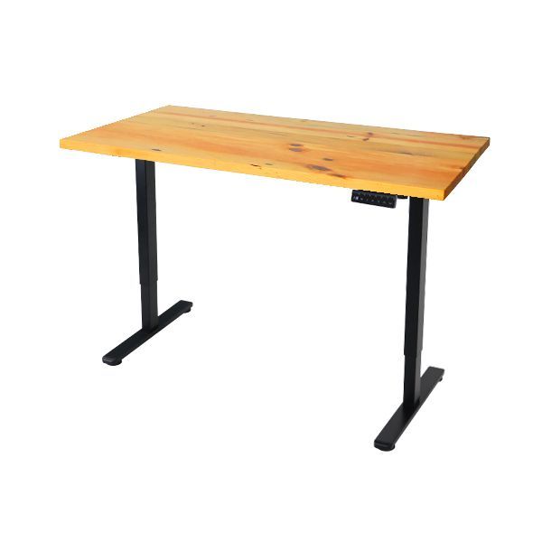 昇降デスク 電動 エコノミーモデル PSE適合 120cm 1200mm 高級 木製 天板 グロス加工 耐荷重約70kg(脚部) スタンディングデスク 上下昇降 9fhg(天板(120cm×パイン×ストレートエッジ), 脚(ブラック))
