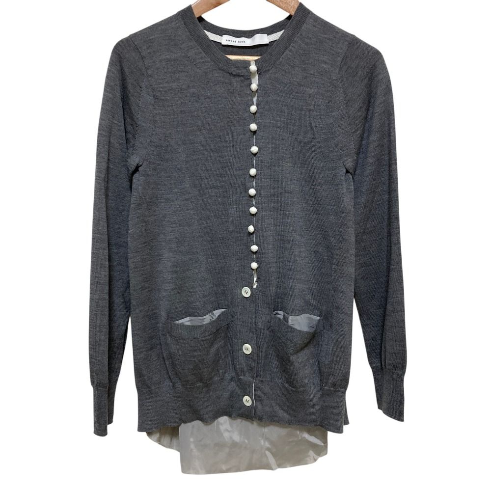 sacai  サイズ１　サカイラック　異素材カーデ　ニット　サカイ 新品同様 sacai luck サカイラック バック切替 クルーネック