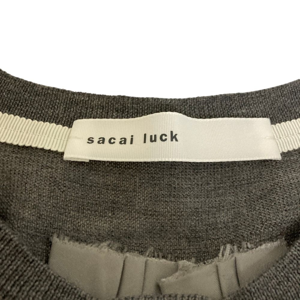 新品同様 sacai luck サカイラック バック切替 クルーネック