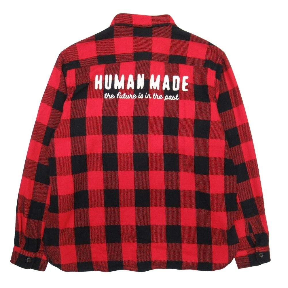 美品 HUMAN MADE ヒューマンメイド 25aw CHECK SHIRT シャツ バッファローチェック 長袖 ロゴ トップス カットソー XL 赤 黒 メンズ 古着 中古 USED 美品 HUMAN MADE ヒューマンメイド 25aw CHECK SHIRT シャツ