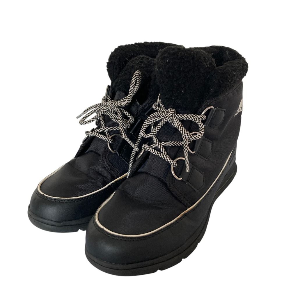 美品 SOREL ソレル スノーブーツ エクスプローラー カーニバル ブーツ 1808051010 25.5 ブラック レディース 古着 中古 USED
