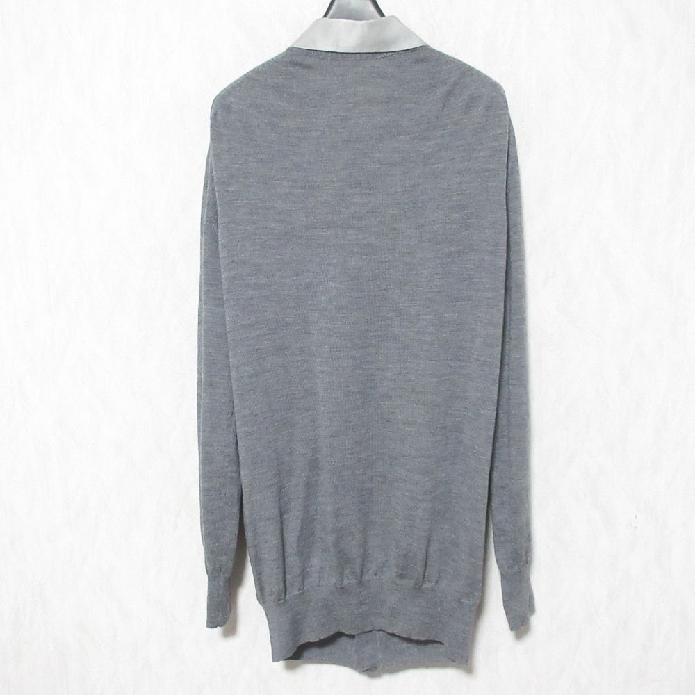 美品 sacai luck サカイラック 襟付き アシンメトリーヘム ニット