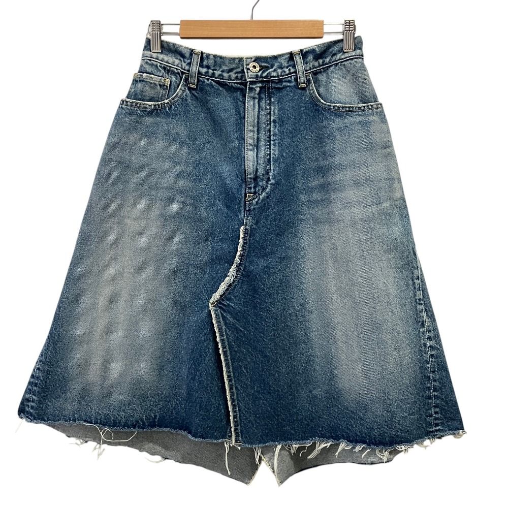 美品 23AW MADISONBLUE マディソンブルー Ａラインリメイクデニムスカート MB234-6003 サイズ01/S ブルー レディース 古着 中古 USED