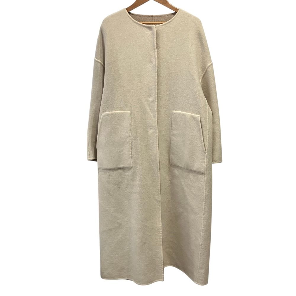 【美品】ルフィルLE PHIL★ジャケットコート★グレー　クリーニング済 美品 LE PHIL ルフィル シルクブレンド ウール ノーカラー リバー